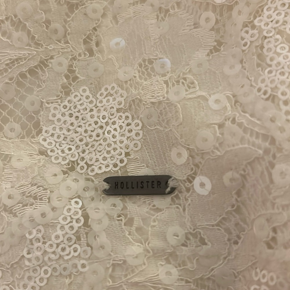 Vintage Hollister cream sparkly sequined lace skirt, size small - Picture 2 of 6
